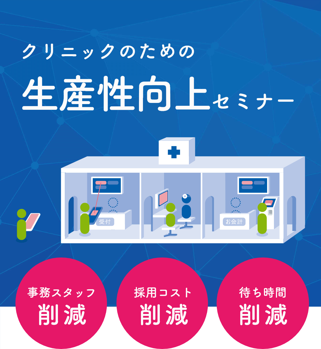 クリニックのための生産性向上セミナー 事務スタッフ削減 採用コスト削減 待ち時間削減
